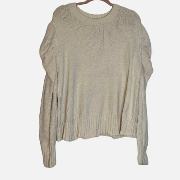 POL Puff Sleeve Ivory Off White Chenille Sweater Women’s Size Large - Picture 10 of 10